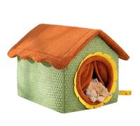 Cat Houses - Washable Warm Shelter, Sunflower Door Design Removable Cat Bed Cave | Winter Enclosed Foldable Pet Bed | Shelter for Kittens & Small Pets | Indoor Play Corner for Cold Weather & Christmas
