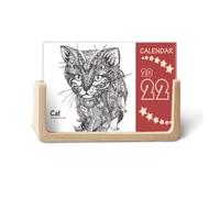 Cat Human Paint Quiet Baby 2022 Planificador de calendario de escritorio de 12 meses