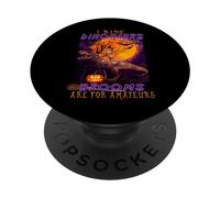 Cat I Ride Dinosaurs Brooms Are For Amateurs Funny Halloween PopSockets PopGrip Adhesivo