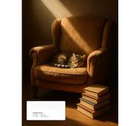 Cat in Cozy Reading Nook Composition Book (College Ruled, 7.44" x 9.69"): 100 Sheets / 200 Pages • Warm, bookish vibe for readers, writers, and students