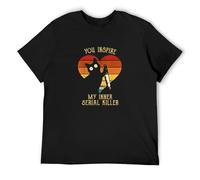 Cat In Heart You Inspire Me Vintage My Inner Serial Killer O-Neck 100% Cotton Short Sleeve Unisex T-Shirt M