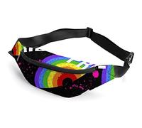 Cat in Space - Riñonera deportiva para adultos y niños para hombres y mujeres, Bright Pride Lgbt Rainbow, Talla única, Riñoneras