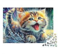 Cat in Spring Sturdy Cardboard DIY Arte del Gato juguetón Jigsaw Puzzle Adults Kids Educational Game Challenge for Birthday Holiday Puzzle Lovers 70x50cm/1000pcs