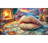 Cat-in-Sunglasses-Lounging-in-Pool-with-Money 1000 Piezas Puzzle Familiar Desafiante y Divertido Papel Reciclado para Adultos 70x50/1000pcs