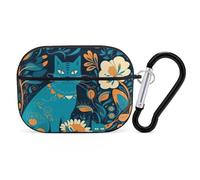 Cat in The Wild AirPods Pro 2 - Funda protectora rígida a prueba de golpes para mujeres y hombres, compatible con Airpod Pro de 2ª y 1ª generación con llavero, color negro