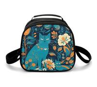 Cat in The Wild - Bolsa de almuerzo cruzada pequeña aislada con correa de hombro ajustable, lonchera reutilizable para el trabajo, picnic, viajes