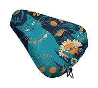 Cat in The Wild - Funda de cojín para asiento de bicicleta acolchada suave para hombres y mujeres, cómoda, impermeable, fundas de sillín de bicicleta de carretera con cordón, cojín de repuesto para
