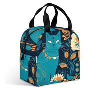 Cat in The Wild - Lonchera para adultos, a prueba de fugas, aislada, con cremallera y múltiples bolsillos, lonchera de gran capacidad para oficina, trabajo, picnic