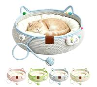 Cat Instinct Basket Cat Scratcher with Cushion & Hanging Ball Toy(Blue,S)
