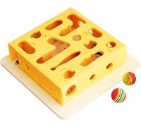 Cat Intelligence Maze Box, Interactive Mazes For Kitten Felt Puzzle Boxes with Bell & Rainbow Balls, For Indoor & Boredom Relief & Exercise (A)