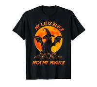 Cat Is Black Not My Magick Witch Cats Moon Scary Halloween Camiseta gráfica económica, Hombre, Negro, XL