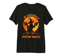 Cat Is Black Not My Magick Witch Cats Moon Scary Halloween Camiseta Premium