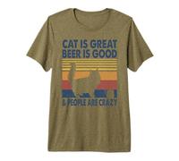Cat Is Great Beer Is Good & People Are Crazy Persian Cat Camiseta Premium