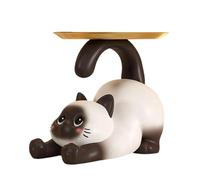 Cat Key Bowl For Entryway Table - Cat Desk Ornament With Storage Tray | Sculptural Accent Decor Bowls, Decorative Bowl, Resin Bowls For Keys Candy Trinket Home Entryway Living Room Bedroom Gabinete