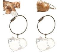 Cat Keychain Hairs Storage Bottle,Pet Hairs Memorial Bottle Keychains,Transparent Cats Hair Storage Box Pendants,Keychains for Collecting Cats and Dog Hair