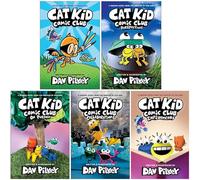 Cat Kid Comic Club Series 5 Books Collection Set By Dav Pilkey (Cat Kid Comic Club, Perspectives, On Purpose, Collaborations & [Hardcover] Influencers)