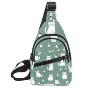 Cat Kitten Head Paw (2) Mochila cruzada lateral, Multicolor 03, 11.8x7x1.5in/30x18x4cm