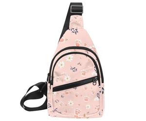 Cat Kitten Head Paw (2) Mochila cruzada lateral, Multicolor 19, 11.8x7x1.5in/30x18x4cm