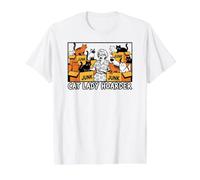 Cat Lady Hoarder Funny Crazy Kitten Collector Design Camiseta gráfica económica, Hombre, Blanco, S