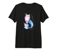 Cat Lady Kitten Mom Art Magical Cat Mermaid Lover Camiseta Premium