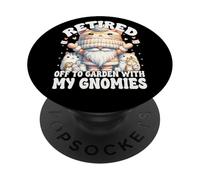 Cat Lady Retirement Saying Funny Gnome For Retired Cat Mom PopSockets PopGrip Adhesivo