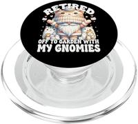 Cat Lady Retirement Saying Funny Gnome For Retired Cat Mom PopSockets PopGrip para MagSafe