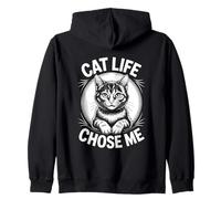 Cat Life Chose Me Sudadera con Capucha