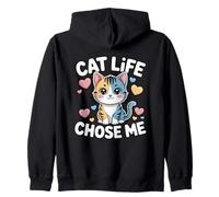 Cat Life Chose Me Sudadera con Capucha