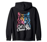 Cat Life Chose Me Sudadera con Capucha