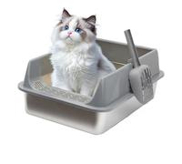 Cat Litter Box, Cat Toilet, 15.75x11.81x7.48 Inches, Easy Clean Kitty Tray with Scoop, Odor Control Design for Dormitory, Bedroom, Indoor, Apartment, Living Room, Condo, Garage