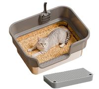 Cat Litter Box - Easy Cleaning Design, Pet Toilet Tray, Convenient Kitten Litter Container For Small Animals | Indoor Corner Apartment Bedroom Balcony Terrace Garden Use Maintenance Hygiene Care