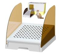 Cat Litter Box - Height Adjustable High Sided Large Mat, Cat Litter Pan Open Top | For Kitten Bunny Small Animal Indoor Home Apartment Living Room Balcony Floor Waste Cleaning Trapping