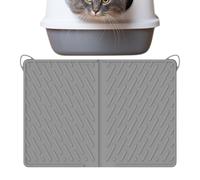 Cat Litter Box Mat, Impermeable Floor Pad, Scratch-Resistant Feeding Area Protector, Interior No Lip-Corner Rug for Food, Water, Litter Control, 24,02 x 16,93 pulgadas