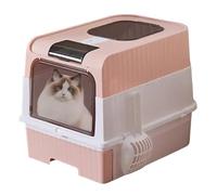 Cat Litter Box - PP Fully Enclosed Potty 1500g | Extra Large Foldable Splash Proof Odor Control Sifting Tray Includes Integrated Scoop For Clean Home Corner Space