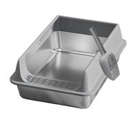 Cat Litter Box, Splashproof Pet Litter Box, Easy-Clean Semi-Enclosed Toilet with Scoop and Raised Sides, Ideal for Indoor Use in Dormitory, Car, Living Room, Apartment, and Small Spaces