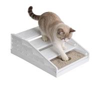 Cat Litter Mat de Rejilla Ancha Antideslizante y Ajustable Escalones | Accesorios con Escalones para Arenero para mascotas interior hogar apartamento salón dormitorio