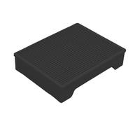 Cat Litter Ramp, Cleaning Litter Stairs, Anti Slip Adjustable Ladder with Filter Grid, Indoor Cat Stepper for Households Kitten, Training, 16.54x12.6x6.3 Inches, Black, Yellow