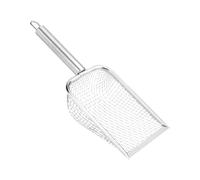 Cat Litter Scoop - 5mm Fine Mesh Sand Sifter | Heavy Duty Metal Pooper Scooper With Handle | Anti Twist Gravel Filter For Reptile Substrates & Beachcombing | 10.6 Inch Portable Pet Cleaning Tool