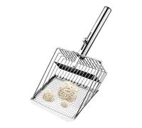 Cat Litter Scoop, Du?Able Metal Cat Litte? Sifter S?Ovel, Electroplãted Iron Construction with Comfortable Handle, Efficient Waste Separation For ? Litter, 10.8x5.1 Inches Silver, 1 Pack