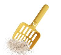 Cat Litter Scoop, Ergonomic Poop Scooper, Non Stick Shovel, Sturdy Design, Comfortable Grip, Multi Cat Household Cleaning, Easy Housebreaking Training 1,42 pulgadas, color gris y amarillo