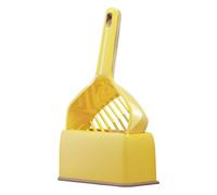 Cat Litter Scoop - Maintains Hygienic Living Spaces, Deep Shovel Design With Convenient Storage Base, 26.4cm Long Handle + Large Sifter Holes, Durable High Grade ABS Build - For Home & Dorm Rooms