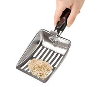 Cat Litter Scoop - Stainless Steel Cat Poop Scooper, Ergonomic Long Handle Cleaning Tool, Heavy Duty Pet Supplies for Home Multi-Pet Household Apartment | Durable Litter Scoop for Easy Cleaning