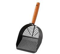 Cat Litter Scoop, Stainless Steel Cat Poop Scooper, Ergonomic Long Handle, Heavy Duty Sifting Tool, Silver/Black, Ideal for Home, Indoor Pet Supplies, Keep Hygiene Clean and