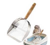 Cat Litter Scoop - Stainless Steel Litter Scoop | Stainless Steel Cat Poop Scooper, Cleaning Tools | Ergonomic Long Handle, Heavy Duty Sifting Tool, Pet Supplies For Home Indoor Keep Hygiene
