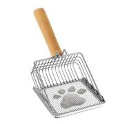 Cat Litter Scoop, Stainless Steel Poop Sifter Shovel, Heavy Duty Pet Litter Cleaner, Non-Stick Metal Lifter for Kitten Waste, Cleanup and Small Breeds, 10.83x5.12x1.57 Inches