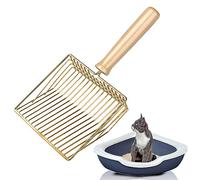 Cat Litter Shovel, Pala Arenero Gato, Pala Arenero Gato Aglomerante, Distancia del Agujero 7mm, Pala Arena Gatos con Mango de Madera, Se Limpia Muy rápido la Arena con Esta Pala