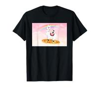 Cat Llama Pizza Rainbow Space Laser Eyes Surrealista Pet Art Camiseta