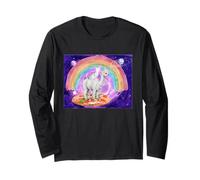 Cat Llama Pizza Rainbow Space Laser Eyes Surrealista Pet Art Manga Larga
