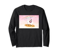 Cat Llama Pizza Rainbow Space Laser Eyes Surrealista Pet Art Manga Larga