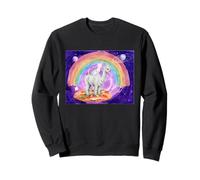 Cat Llama Pizza Rainbow Space Laser Eyes Surrealista Pet Art Sudadera
